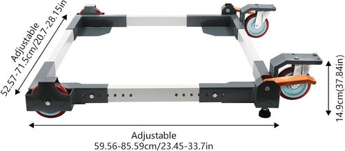 1500LBS Universal Mobile Base, Grey Adjustable Mobile Base W/ 2 Universal Wheels, Heavy Duty Mobile Base, Mobile Base Kit, Q235 Steel Mobile Base Machine for Factories and Homes