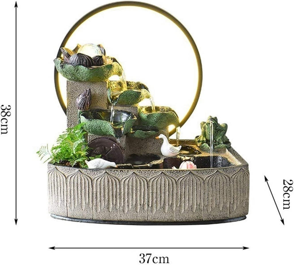 Tabletop Fountain Rockery and Flowing Water Ornaments Circulating Waterscape Desktop Feng Shui Wheel Decoration