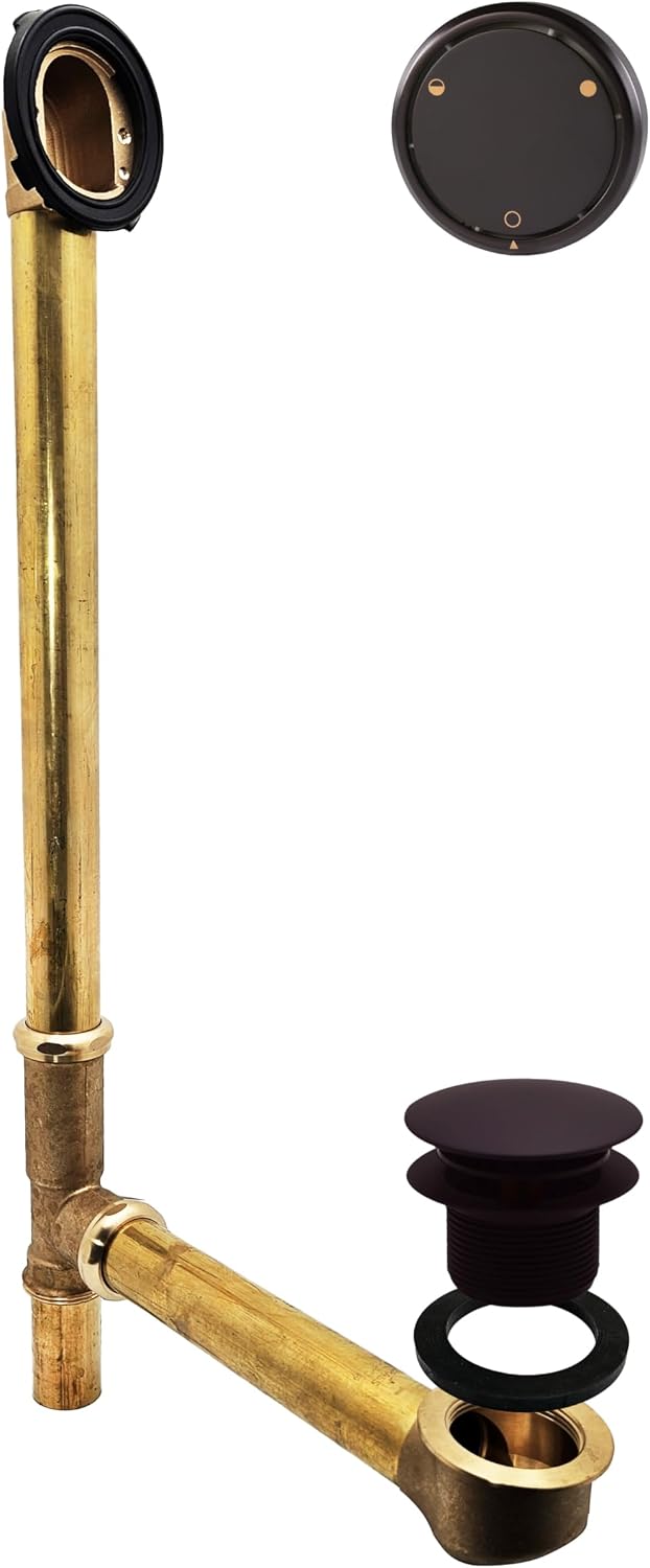 Westbrass 22' Deep Soak Tip-Toe Drain Bath Waste & Overflow, Oil Rubbed Bronze, 7931817CHM-12