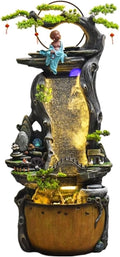 Tabletop Fountain Flowing Water Decorations Circular Floor Ceiling Living Room Office Rockery Housewarming Gift Decorations Pastoral Scenery Floor Ceiling Decorations Desktop Fountain