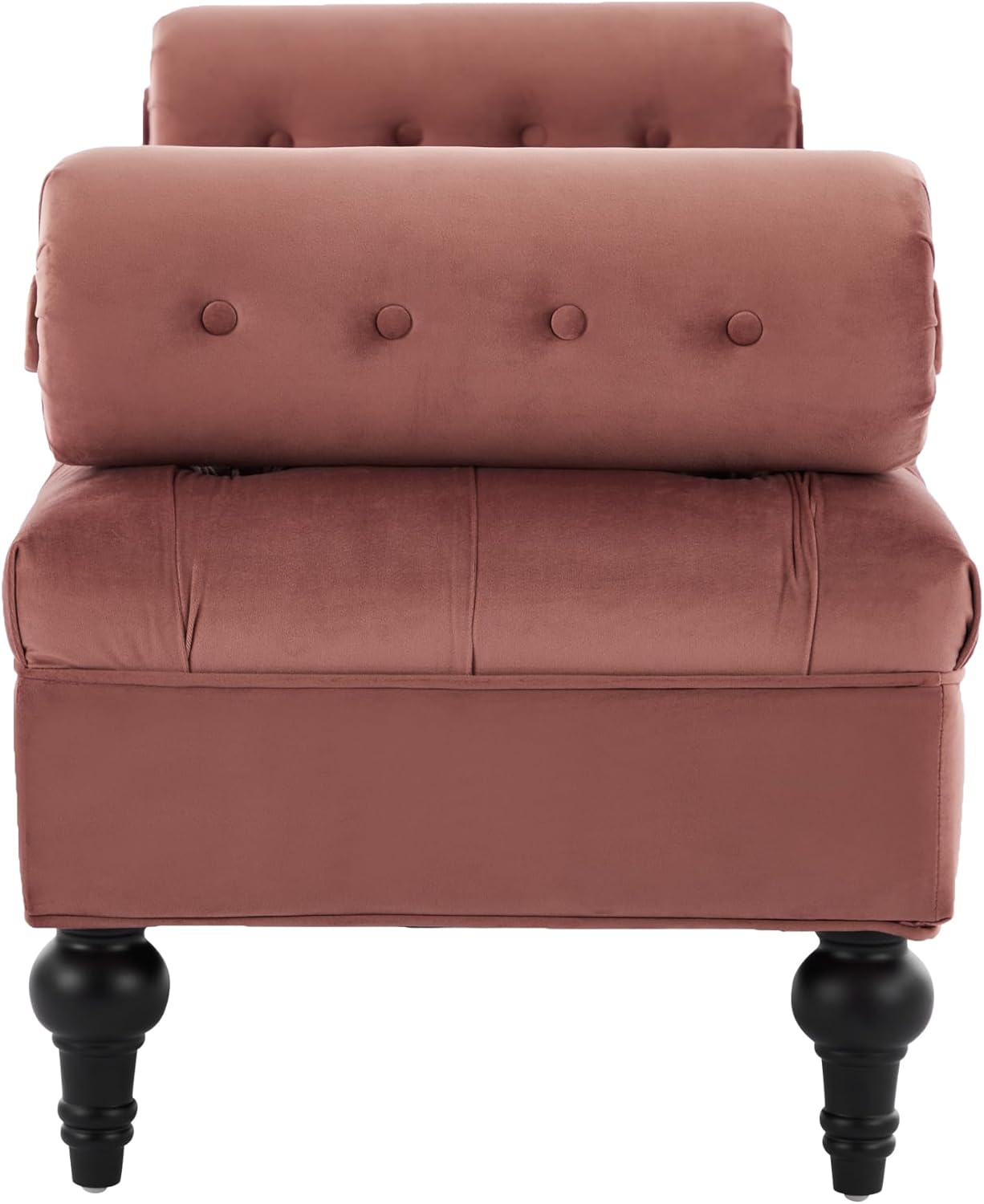 Christopher Knight Home Emmie Modern Velvet Ottoman Bench with Detachable Pillow, Wooden Bedroom End of Bed Bench, Upholstered Entryway Ottoman Foot Rest, Living Room Sofa Extra Seat, Reddish Pink