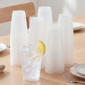 Jingmore 500 PCS Frosted Plastic Cups Bulk - 16 oz Disposable Clear Drinking Frosted Cups for Stadium Events Home, Party, Birthday Supplies