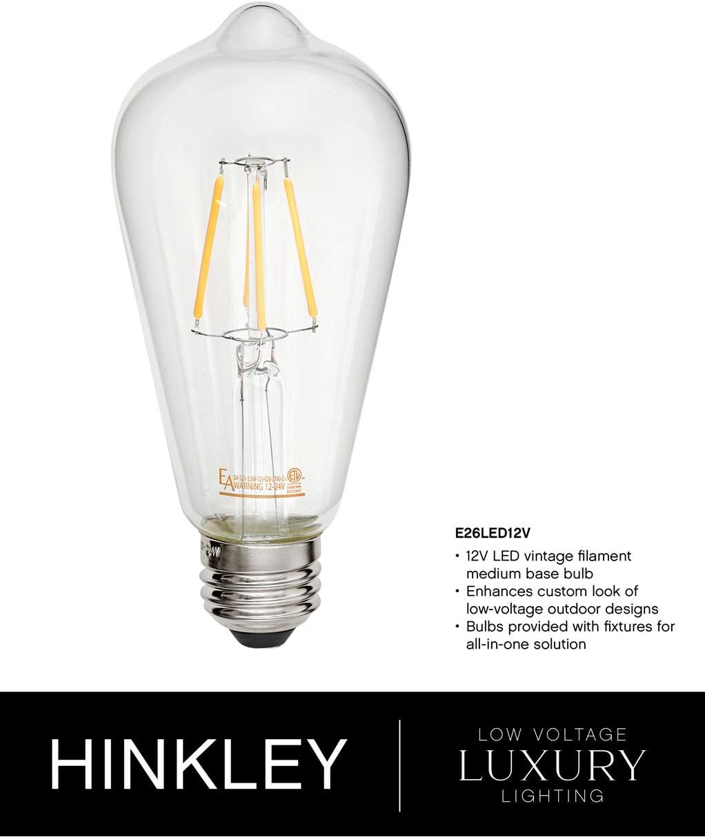 Hinkley Porter 22.75' Outdoor Single Light Low Voltage Post Mount Lantern – Clear Glass, 12V Bulb Included, Pathway Driveway Landscape, Pier Mount Compatible, Post Sold Separately – Aged Zinc