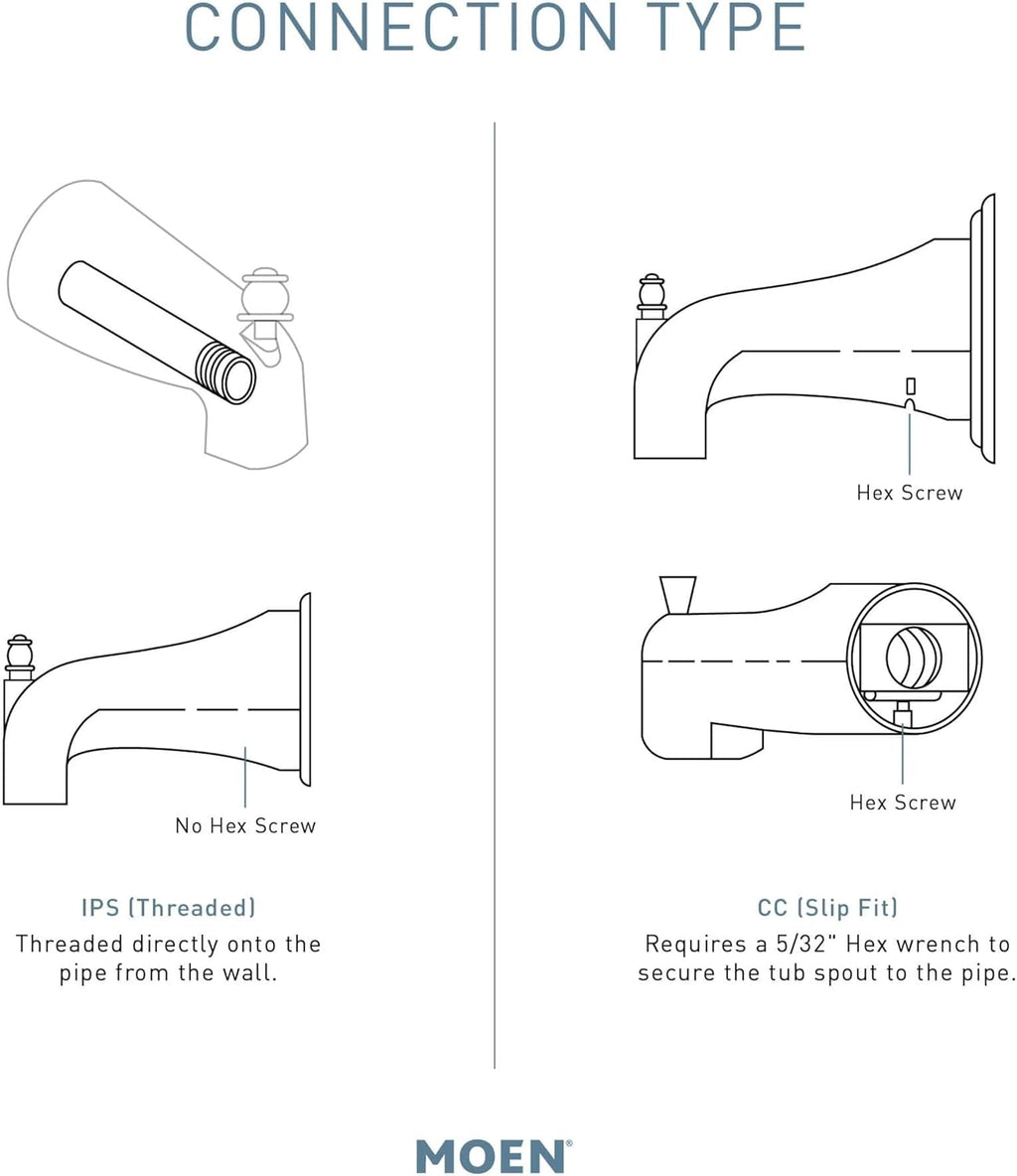 Moen Oil Rubbed Bronze Replacement 7-Inch Tub Diverter Spout with Lift Rod and 1/2-Inch Slip Fit Connection, 3853ORB