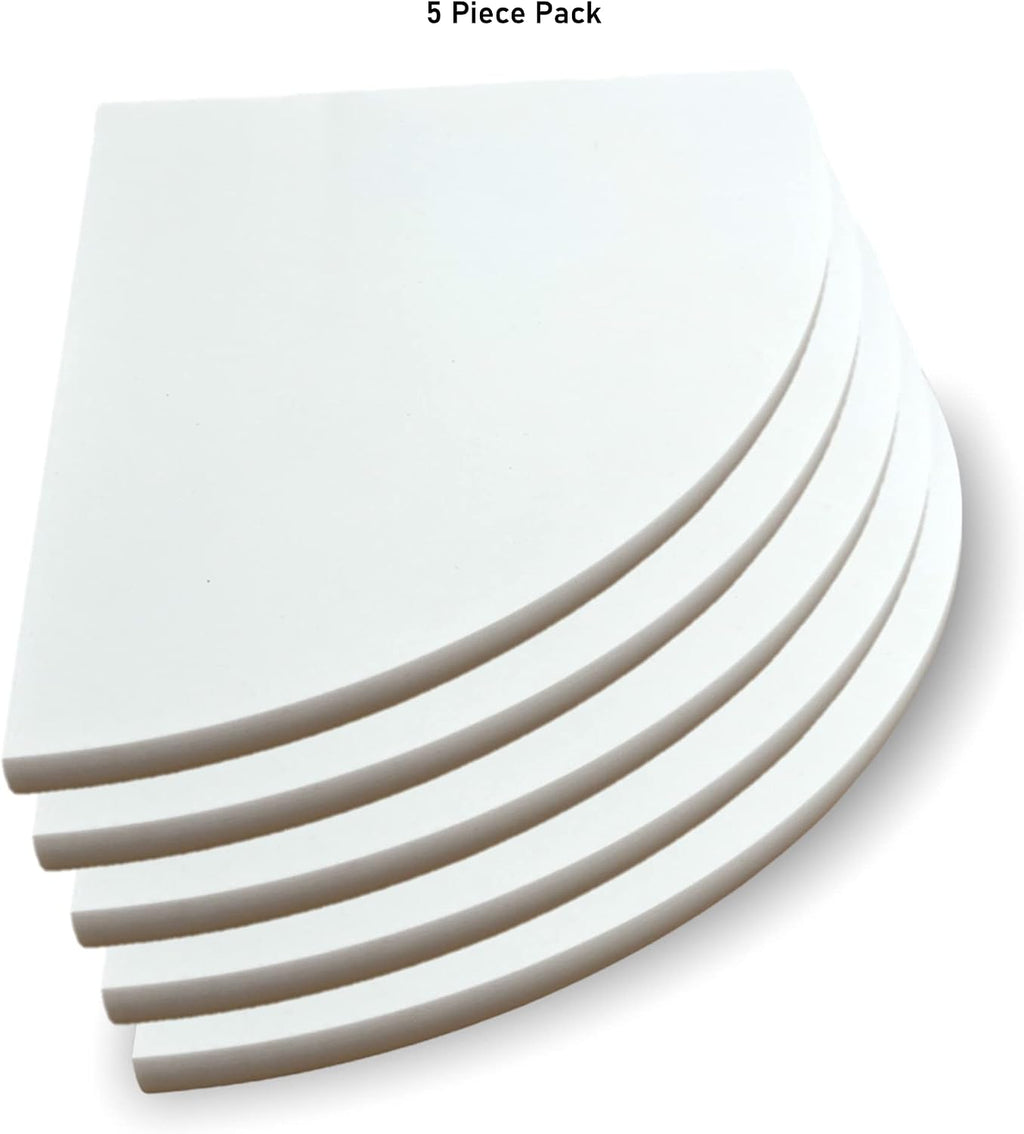 Tenedos Premium Quality Pure White Engineered Marble Bathroom Shower Corner Shelf Polished 9x9 inch - Maintenance Free, Stain Resistant (5)