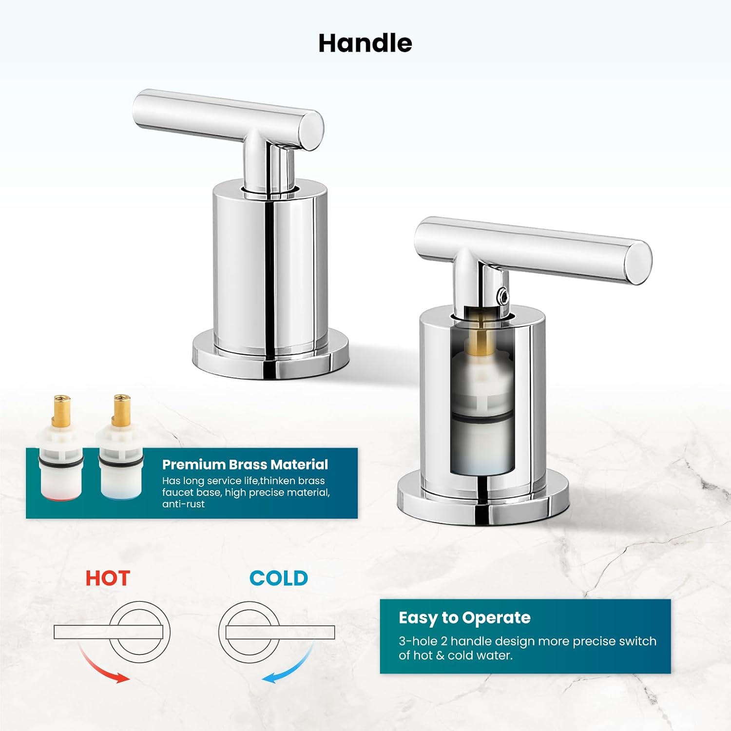 gotonovo 3 Hole 2 Handles Lavatory Basin Bathroom Sink Faucet with Shower Faucet Set Bathroom Shower Head and Handle Set Polished Chrome