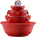 Tabletop Water Fountain Indoor Water Fountain with Rolling Ball Feng Shui Tabletop Fountain Home Office Decoration Office Relaxation Meditation Fountain(Red)