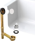 Westbrass A321H-50 14' Brass Bath Waste & Overflow Assembly with Twist & Close Drain Plug and Illusionary Faceplate, Powder Coat White
