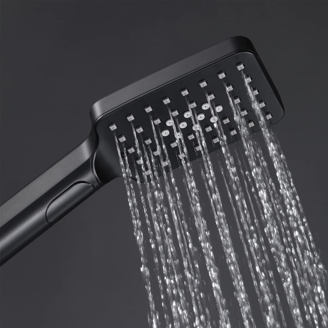 Shower Slide Bar with 3 Functions Handheld Shower,Black 304 Stainless Steel Handheld Shower Wall Mounted Adjustable Holder Set for Bathroom