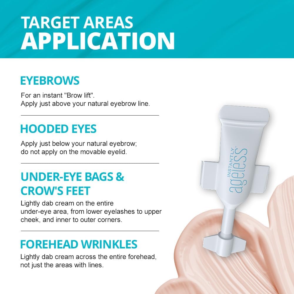 Instantly Ageless - Instant Face Lift Cream - Skin Care Anti Aging Face Cream - Wrinkle Tightener - Eye Cream For Puffiness and Bags Under Eyes - (2 BOXES)