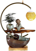 Tabletop Fountain Waterfall Fountain Ceramic Water Ornaments Chinese Landscape Home Decor