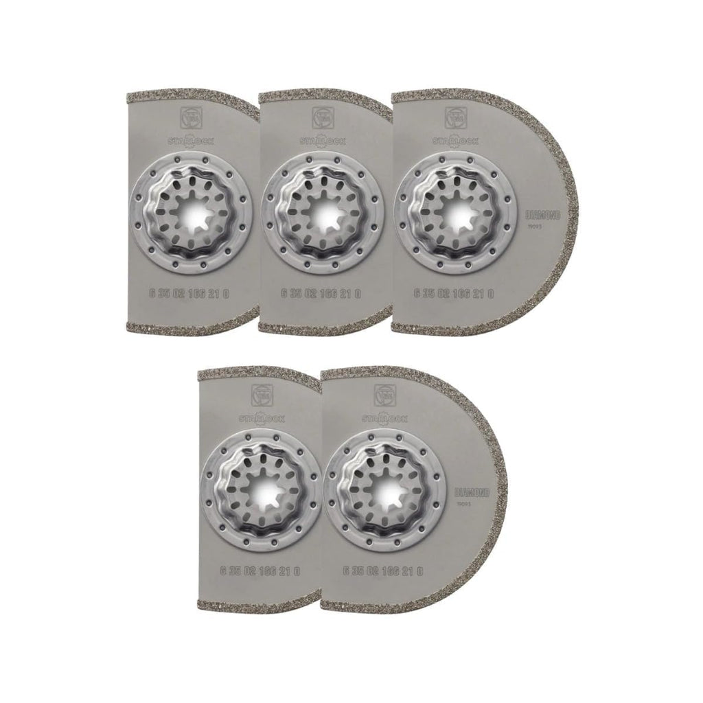 Fein Starlock Diamond Segmented Saw Blade for MultiMaster Tools - Precise Marble, Epoxy Resin and Pozzolan Grout Removal, 3-17/32' Diameter, 3/32' Kerf, 5-Pack - 63502166230