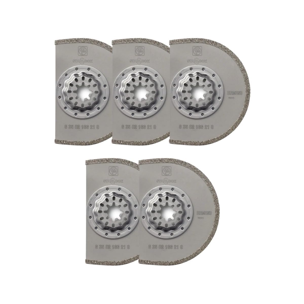 Fein Starlock Diamond Segmented Saw Blade for MultiMaster Tools - Precise Marble, Epoxy Resin and Pozzolan Grout Removal, 3-17/32' Diameter, 3/32' Kerf, 5-Pack - 63502166230