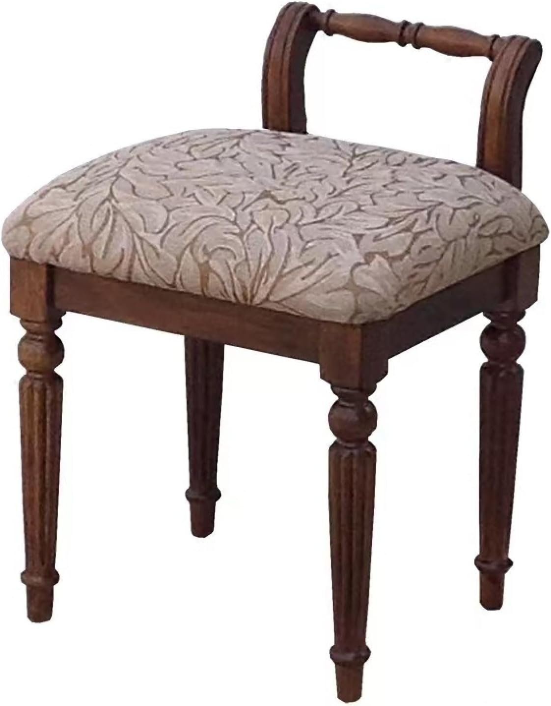 Solid wood Vanity Bench Stool,low back makeup Chair with PaddedCushion Ottoman Bench,American vintage makeup stool, solid wood carved legs piano stool for bedroom, living room, bathroom, beauty salon
