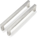 Goldenwarm 50 Pack 6-1/4 Inch Brushed Nickel Cabinet Pulls Square Drawer Handles Silver Kitchen Hardware Cupboard Dresser