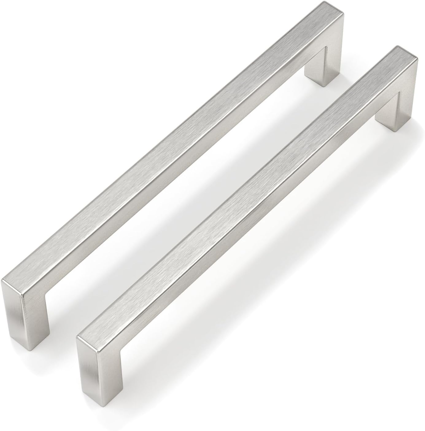 Goldenwarm 50 Pack 6-1/4 Inch Brushed Nickel Cabinet Pulls Square Drawer Handles Silver Kitchen Hardware Cupboard Dresser