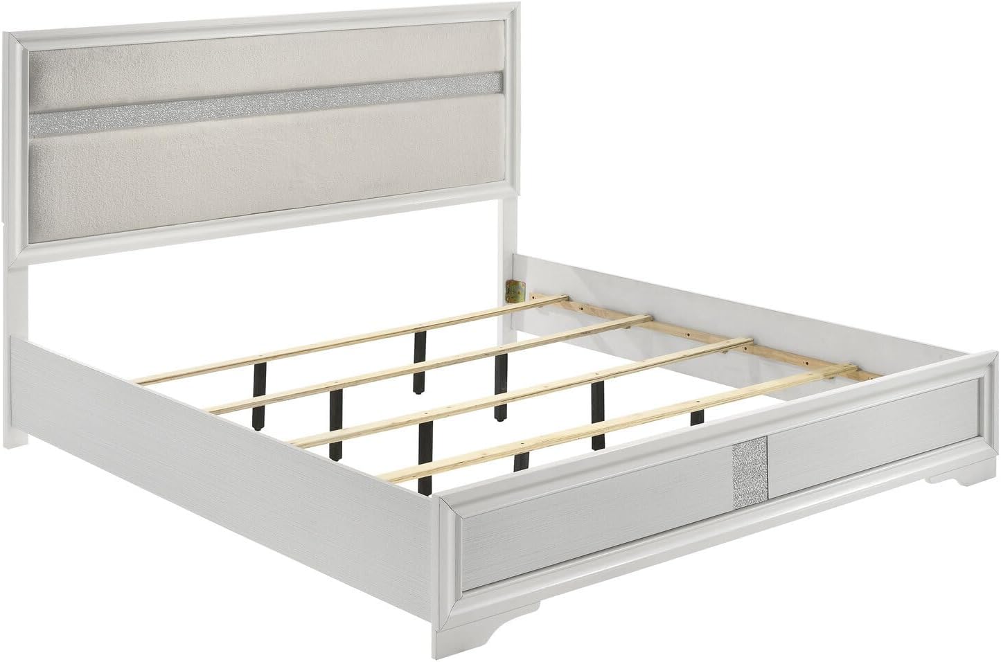 HomeStock Naturally Nice 5-Piece Eastern King Bedroom Set White