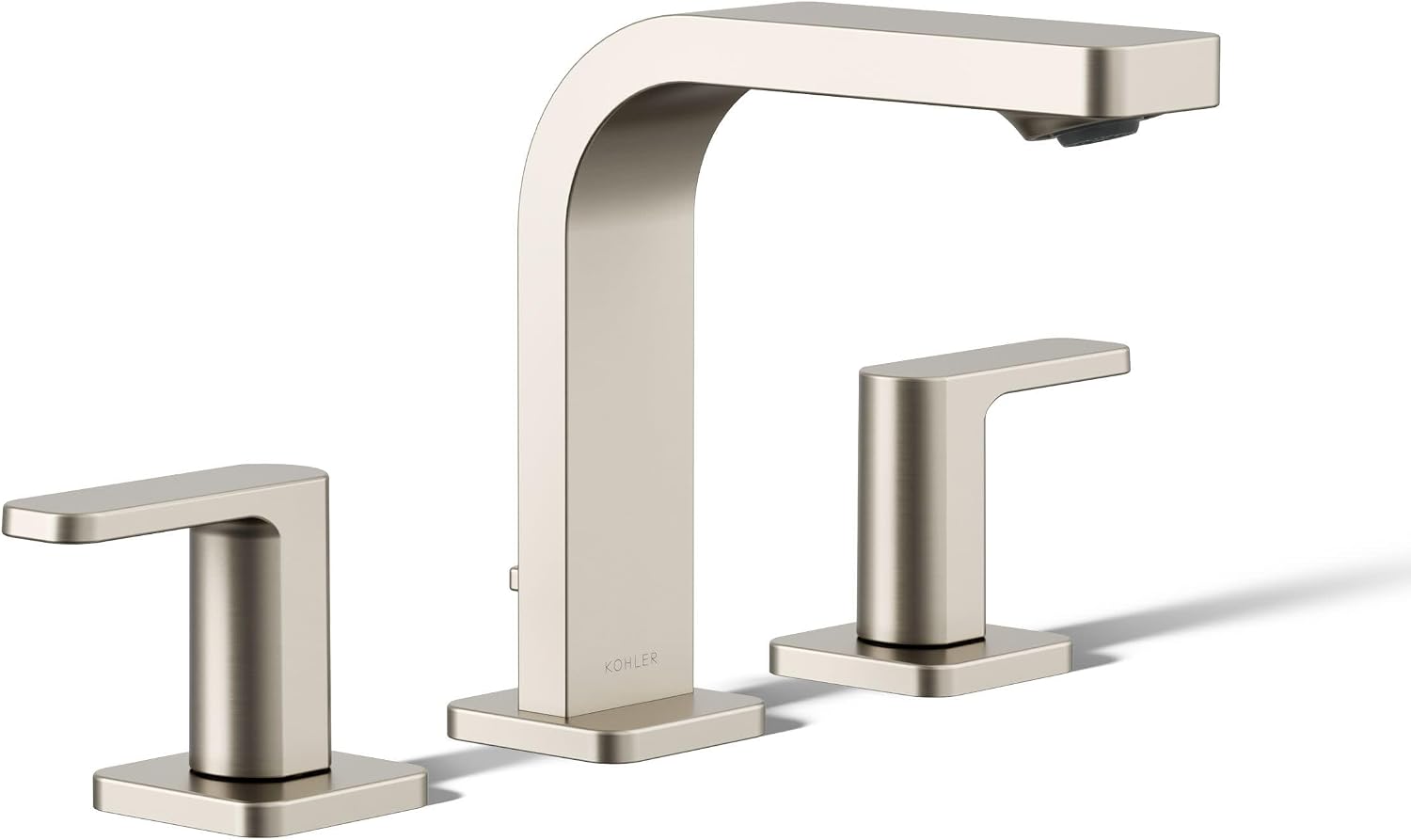 Kohler K-23484-4K-BN Parallel Widespread Bathroom Sink Faucet, 1.0 GPM, Lever Handles, Vibrant Brushed Nickel