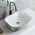Strictly Sinks 19 Inch Bathroom Vessel Sink – Rectangular Silver & White Porcelain Countertop Bathroom Sink – Easy to Install Above Counter Luxurious Vessel Sink for Bathroom (19-3/4″ W x 16″ L x 6″H)