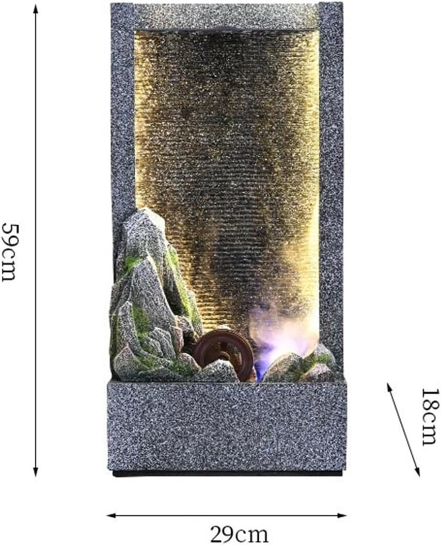 Tabletop Fountain Waterfall Fountain for Indoors or Outdoors with LED Light Accents for Home and Office Decoration