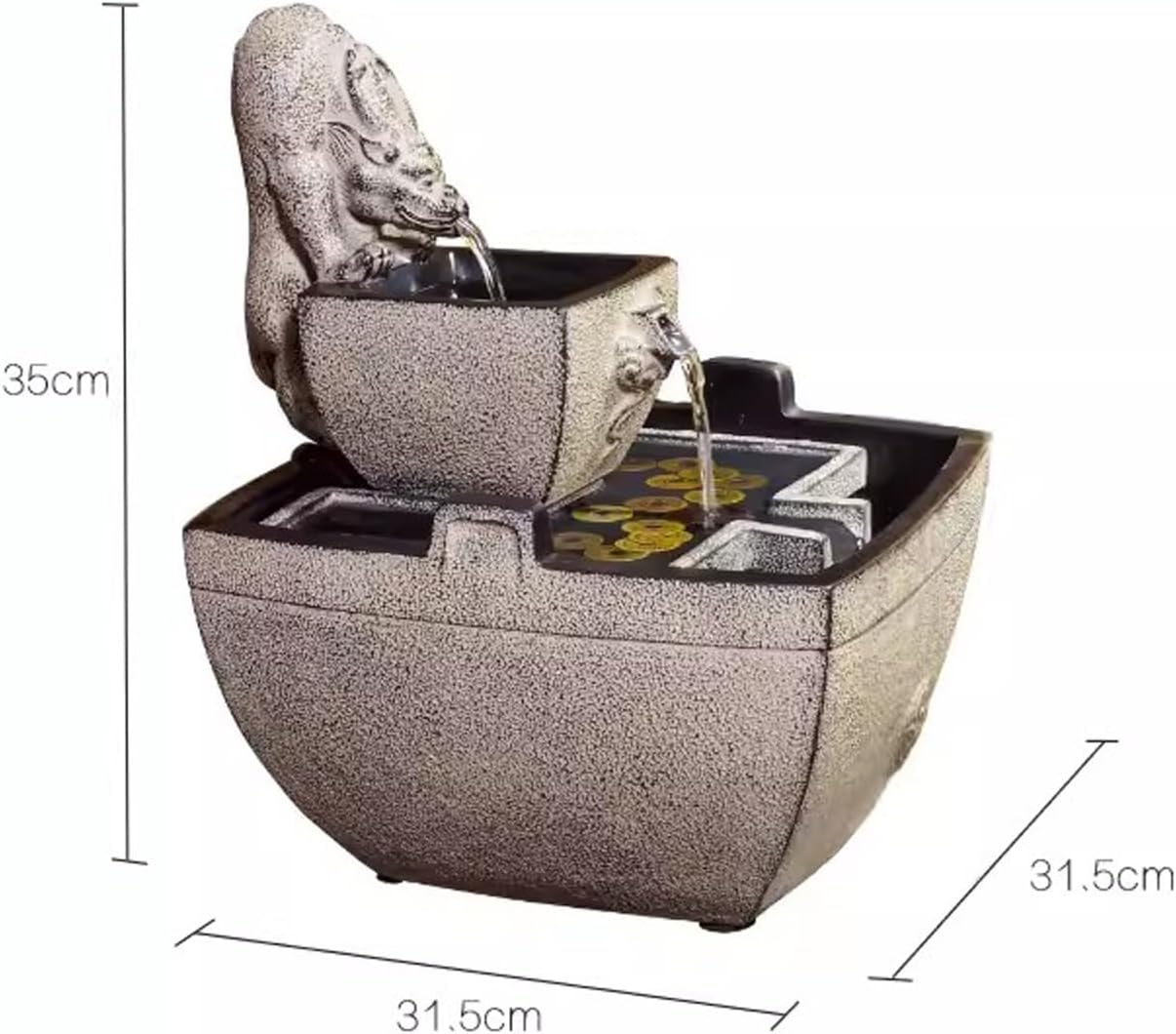 Tabletop Fountain Flowing Water Decoration for Living Room Study and Study Chinese Style Creative Fountain Water Landscape Decoration Desktop Decoration Water Fountain (Color : F)