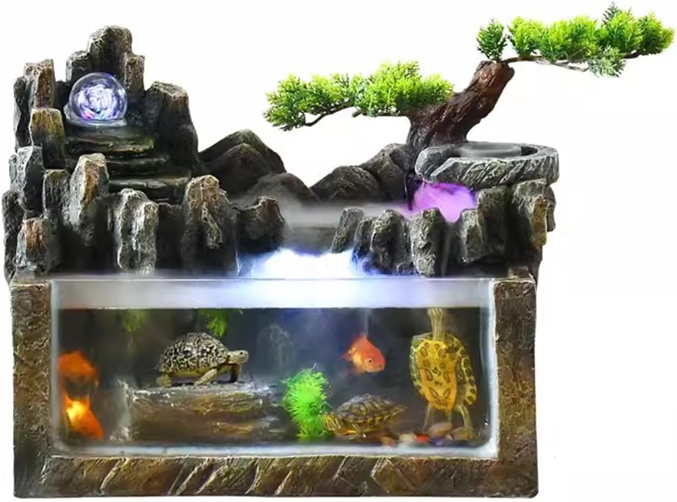 Tabletop Fountains Fish Tank Small Circulating Water Fountain Filter Living Room Tabletop Rockery Style Home Decoration Decorations Desktop Water Fountain (Size : Small)