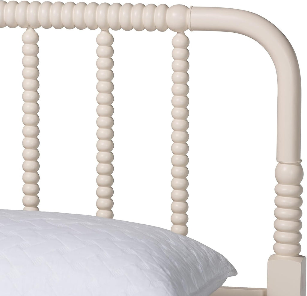 Baxton Studio Braith Farmhouse Ivory Spindle Wood King Size 4-Piece Bedroom Set
