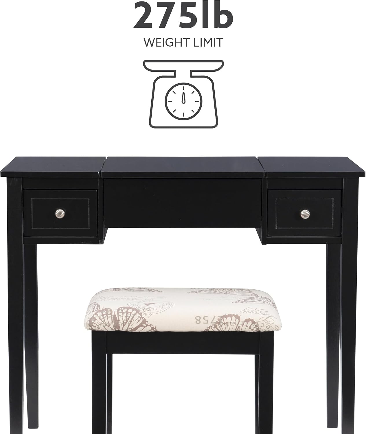 Linon Vanity Set, Black
