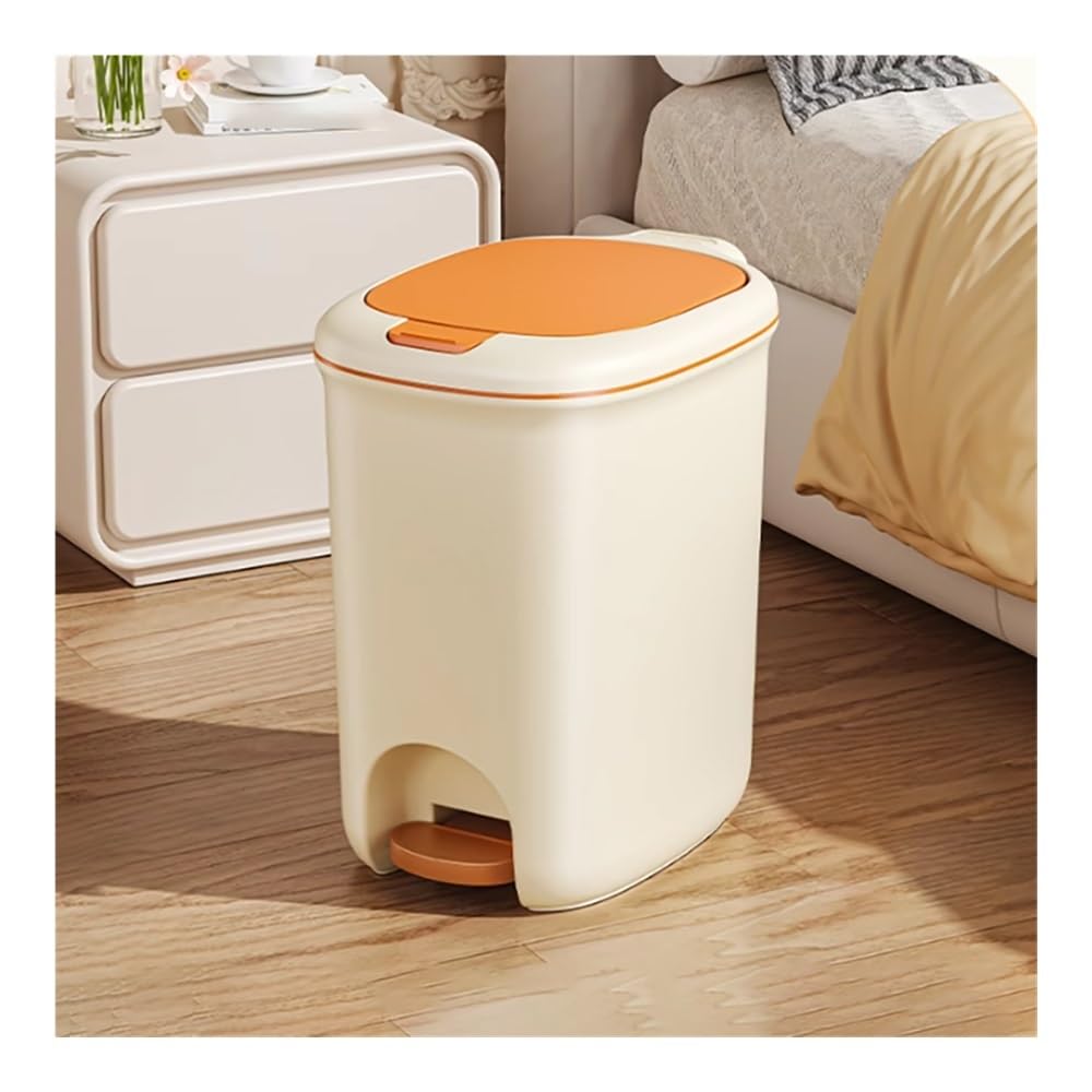 Kitchen Trash Can Large Capacity Foot Pedal Trash Can with Lid for Kitchen, Living Room, Bathroom(Blue,8L)