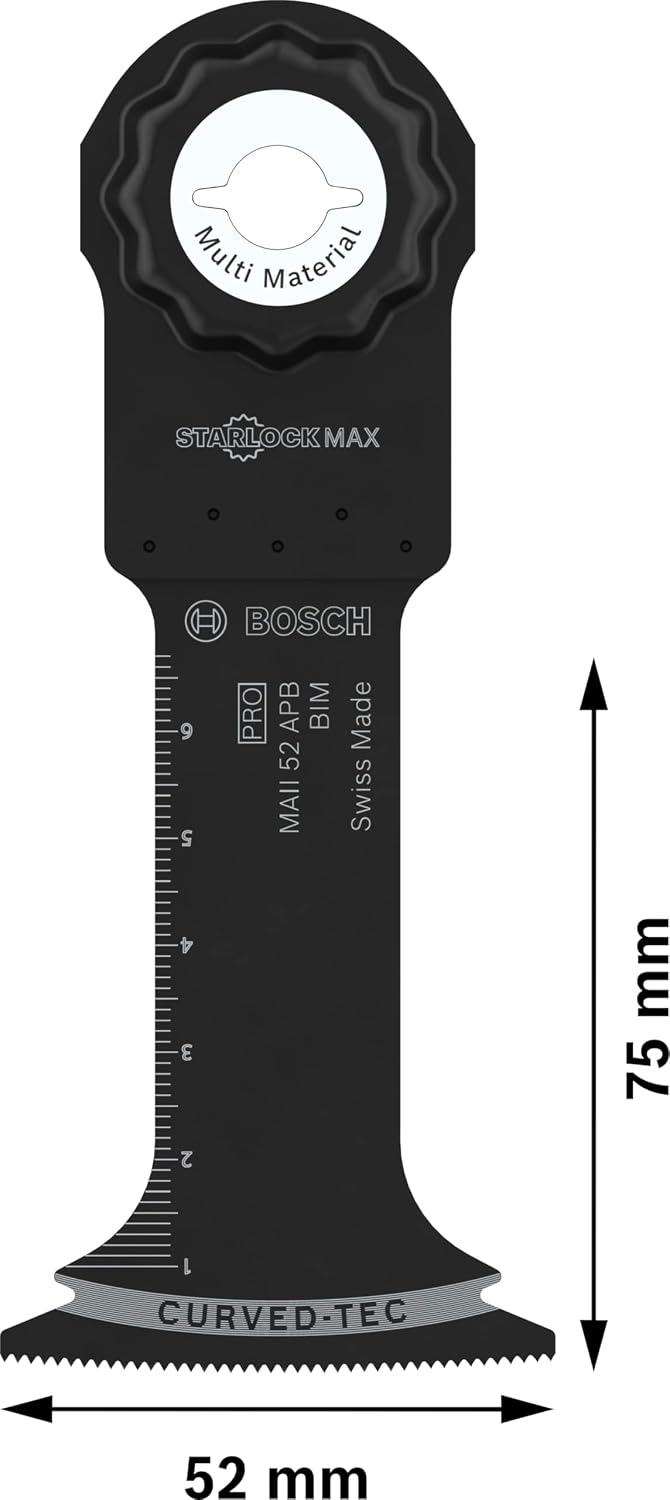 Bosch 10x PRO Multi Material MAII 52 APB Multitool Blade (for Wood with Nails, Metal Sandwich, Width 52 mm, Professional Accessory Multitool)