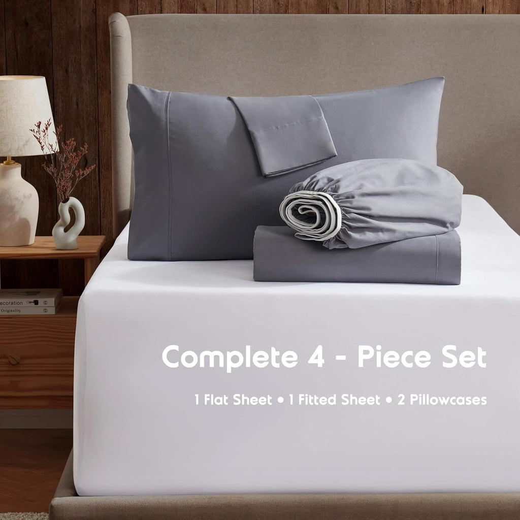 Nestl Queen Size Basic Adjustable Bed Base with 8 Inch Green Tea Mattress and 4 Piece Bedsheets Set - Motorized Head and Foot Incline with Wireless Remote