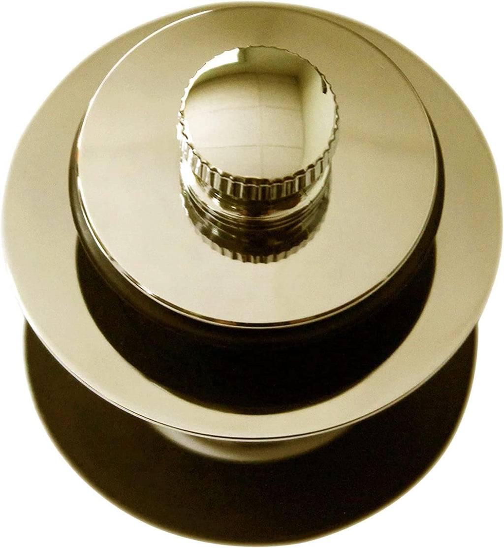 Westbrass 22-1/2' Twist & Close Bath Waste & Overflow with No-Hole Faceplate, Polished Brass, D3221HK-01