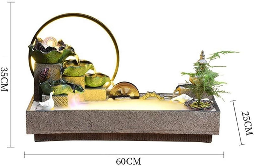 Tabletop Fountain Relaxation Waterfall Fountain Chinese-Style Water Fountains Fish Tanks Office Decor Tabletop Water Fountain