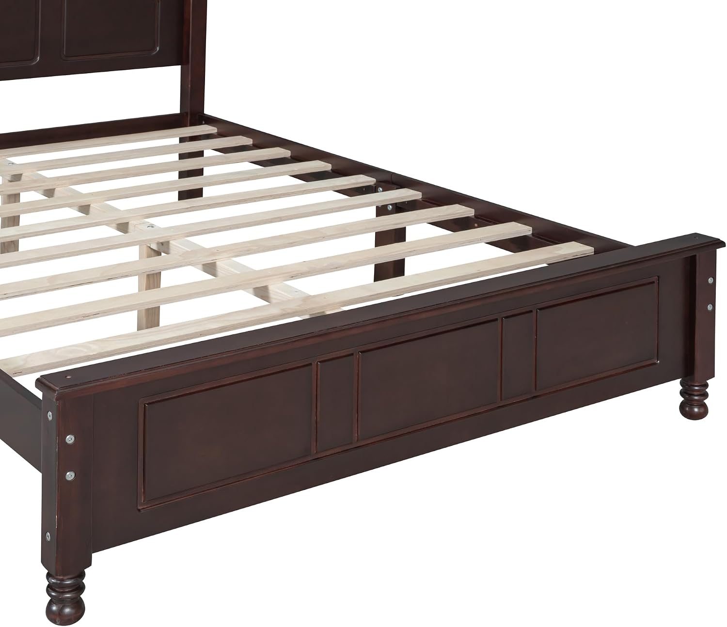 Harper & Bright Designs Platform Bed Frame Full Size with Headboard and Footboard, Mid Century Modern Wood Bed Frame with Underbed Storage for Kids Teens Adults, Classic Vintage Design, Dark Walnut
