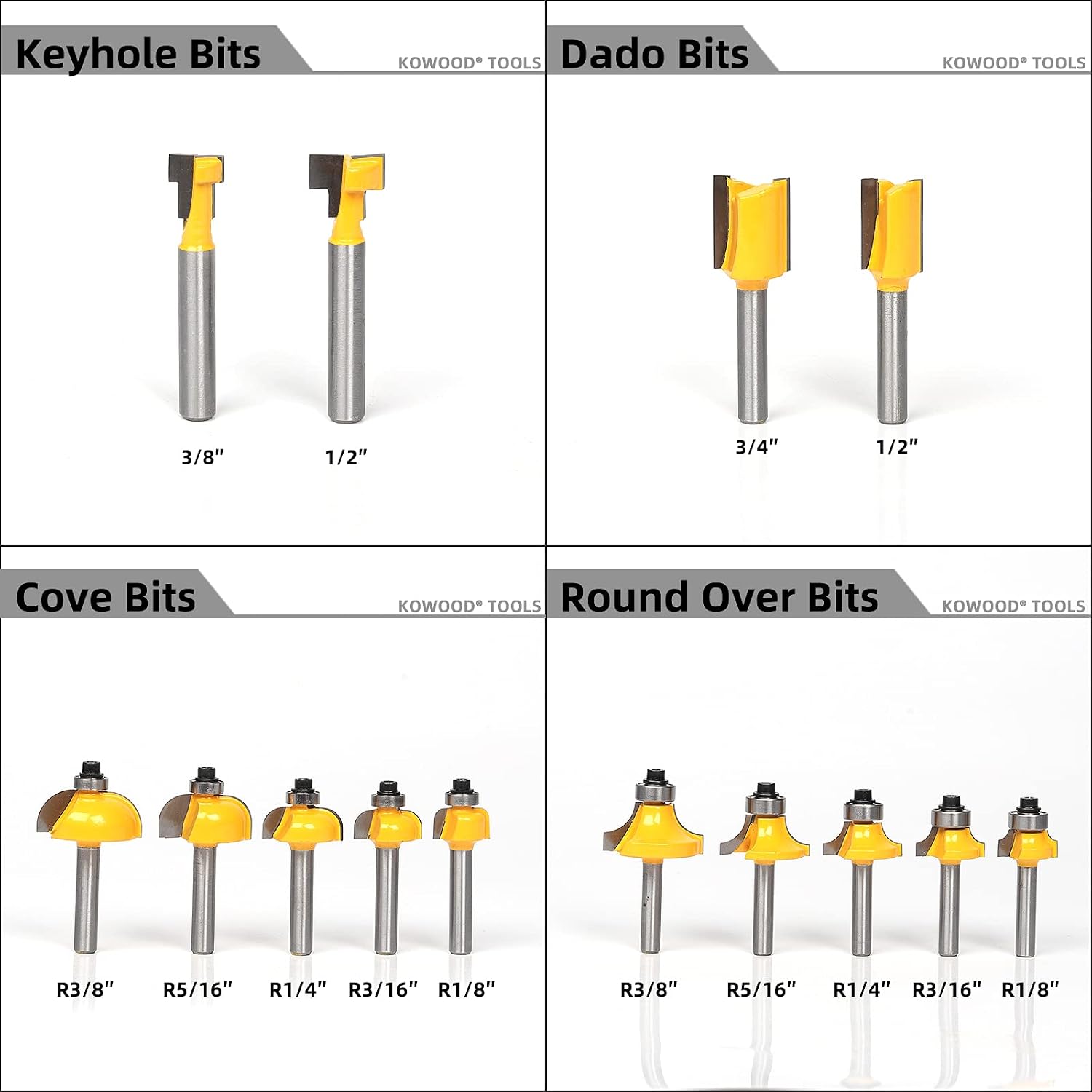 Router Bits Set 1/4 Inch Shank ,70 Piece Router Bit Set,Tungsten Carbide Router Bits Kit for Professional Woodworking