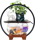 House Decorative Items Tabletop Fountain Water Fountain Ornament with Glass Fish Tank Office Desktop Decoration Home Lucky Ornament Tabletop Waterfall Fountai,A
