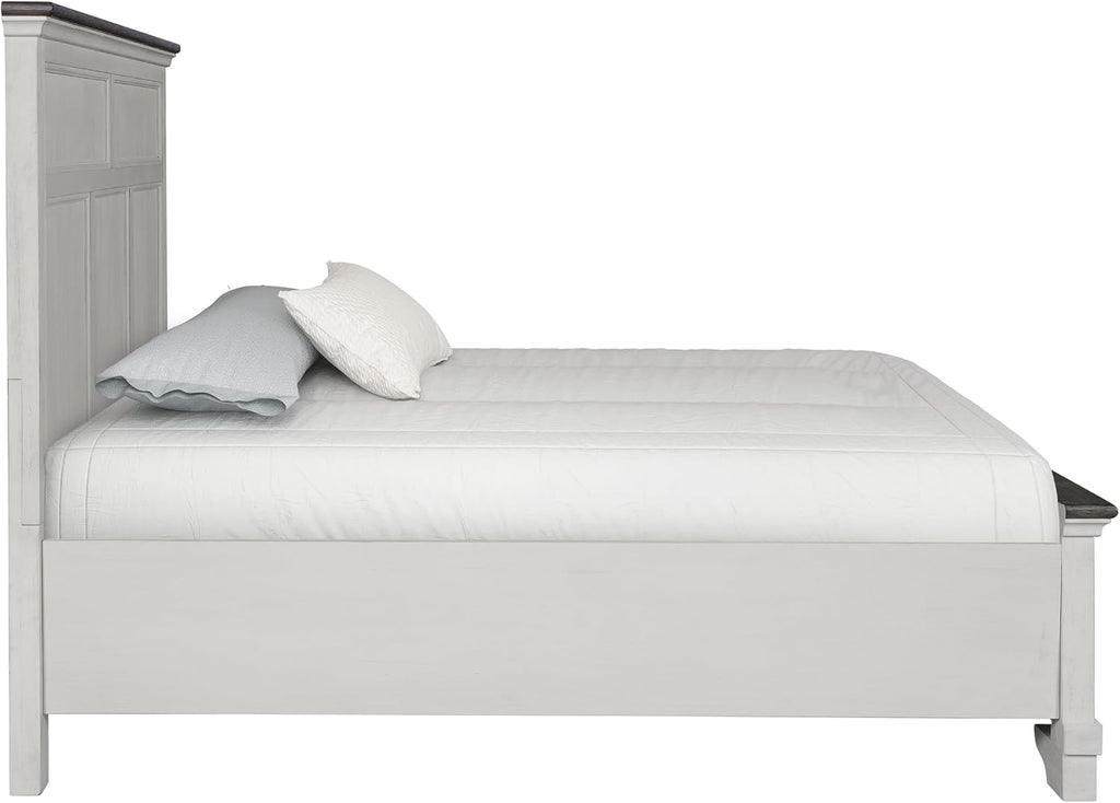 Furniture of America Roden Modern Solid Wood 5-Piece Bedroom Set with Storage Footboard, USB Chargers on Nightstand, Drop Handle Pulls, No Box Spring Needed, King, White