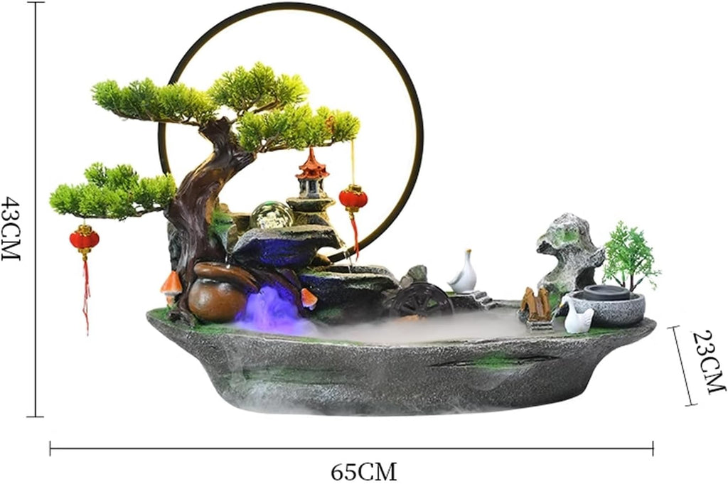 Tabletop Fountain Rocky Mountain Flowing Water Fountain Living Room High Mountain Circulating Water Humidifier Office Front Desk Desktop Decoration Desktop Fountain (Color : 01)