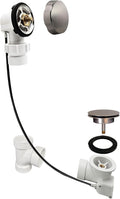Westbrass Sch. 40 PVC 27 in. Cable Drive Bath Waste - Ball Joint Head, Stainless Steel, D50P27BJ-20