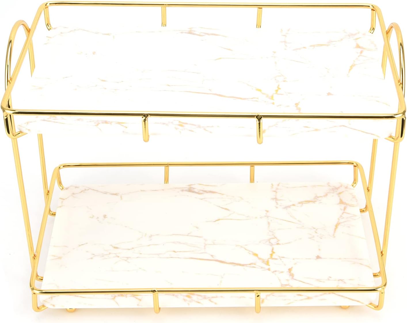 Bathroom Storage,Shower Shelf, 2 Tiers Gold Bathroom Countertop Rack Metal Storage Shelf Bathroom Corner Shelf Bathroom Countertop Rack Bathroom Container for Home Hotel Gold