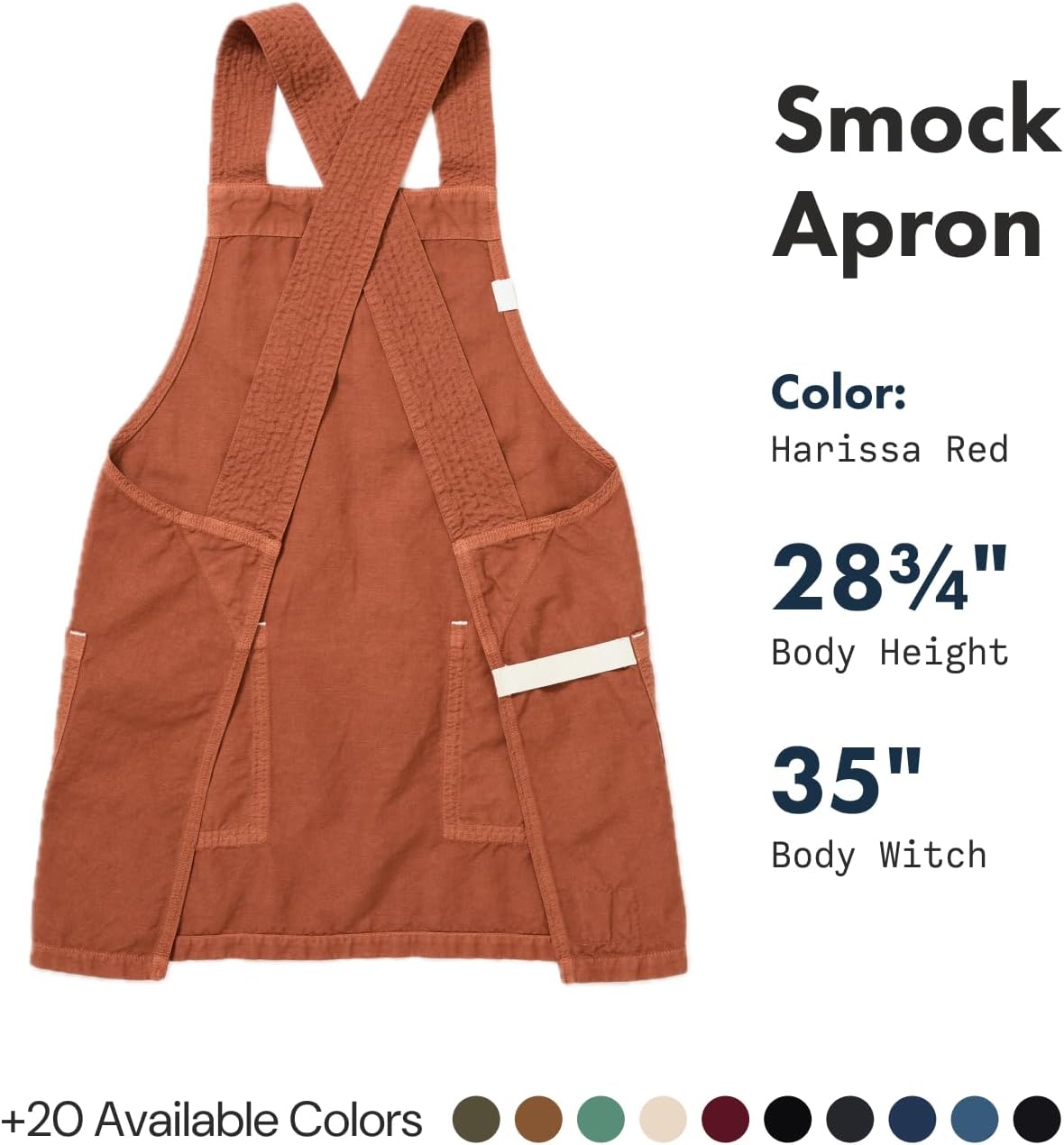 hedley & bennett Smock - Professional Chef Smock with Pockets & Cross Back Straps for Cooking & Grilling - Kitchen Aprons