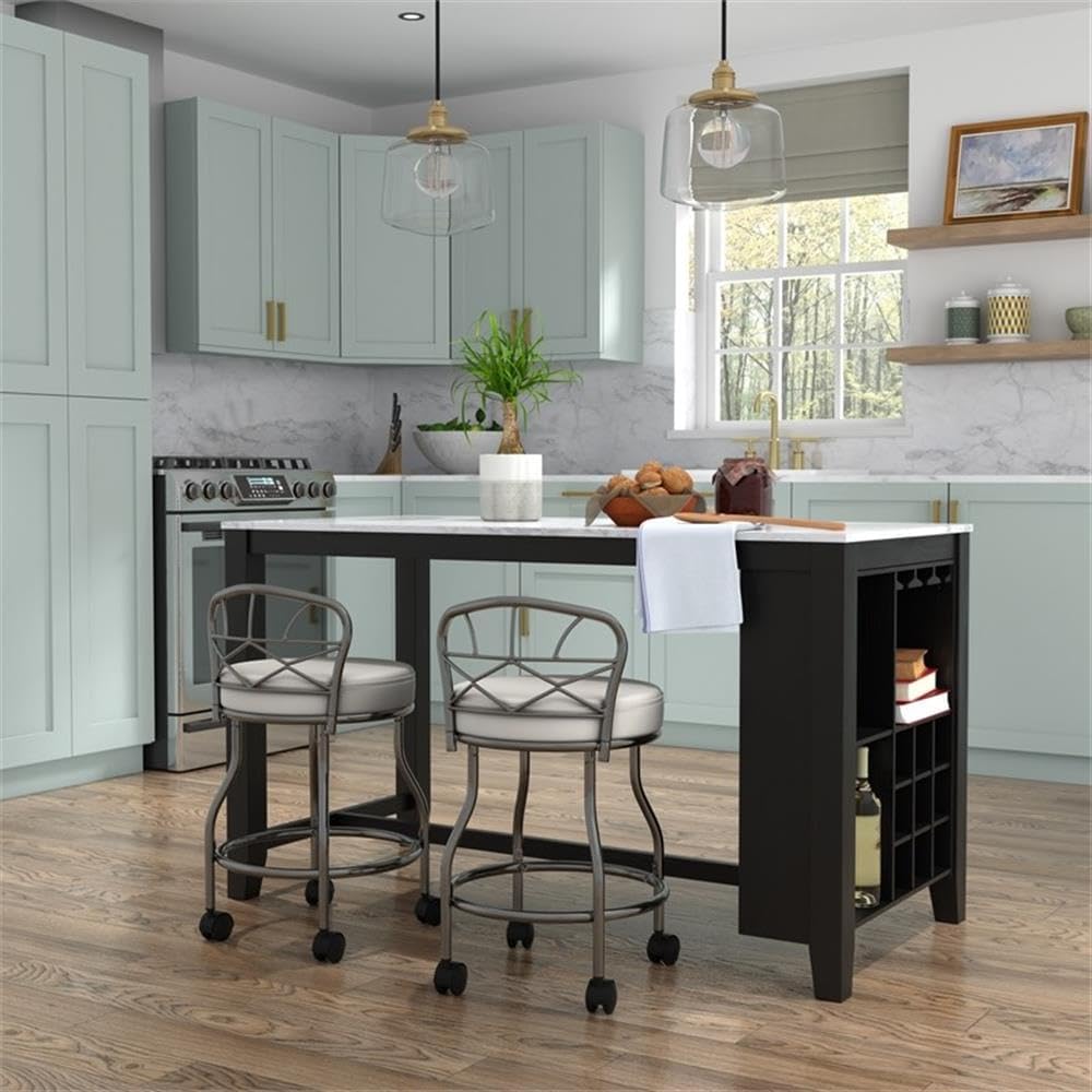 Carolina Classic Diana X-Back Vanity Bench with Casters in Chrome