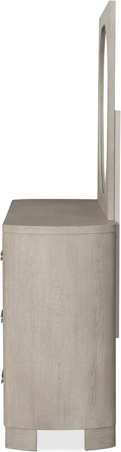 Furniture of America Nainsted Modern Wood 5-Piece Bedroom Set with Padded Headboard, USB Chargers on Nightstand, Metal Slide Glides, Rounded Edges, Box Spring Needed, King, White Oak