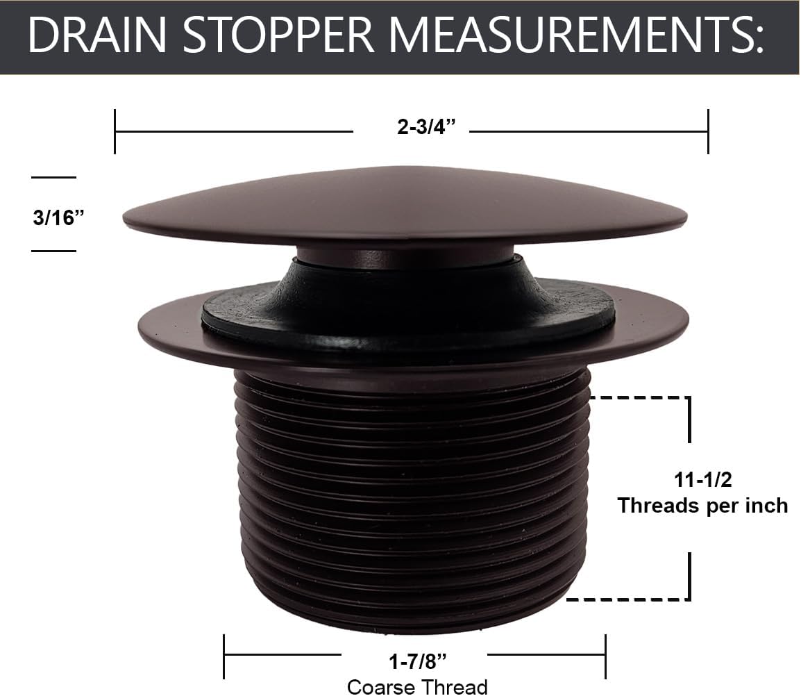 Westbrass D398R-50-12 1-1/2' NPSM Coarse Thread Mushroom Tip-Toe Bathtub Drain Stopper, Oil Rubbed Bronze (50-Pack)