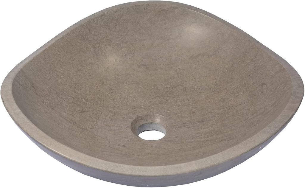 Eden Bath Round Freeform Vessel Sink, Honed Molly Gray Marble - Stylish Bathroom Sink