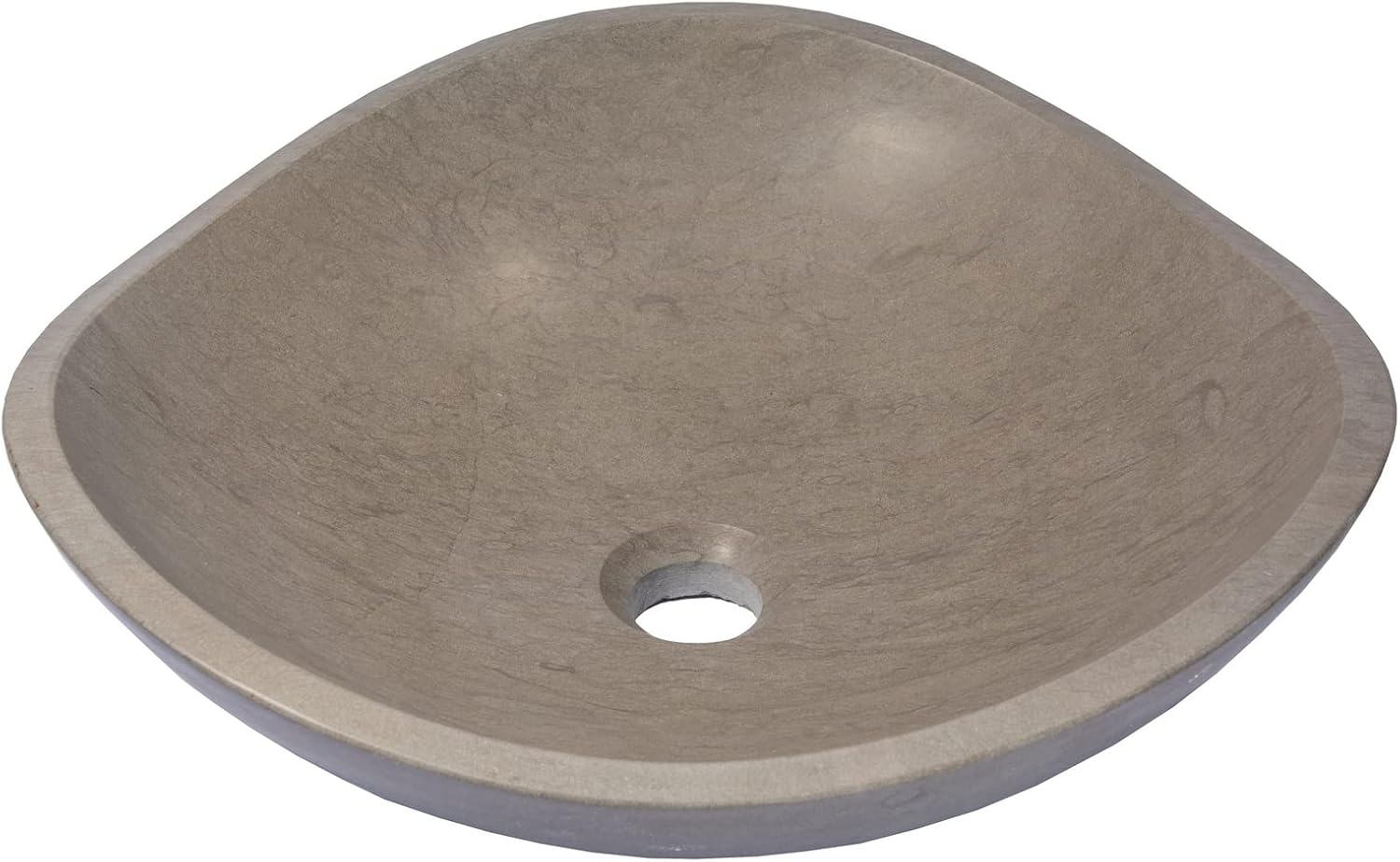 Eden Bath Round Freeform Vessel Sink, Honed Molly Gray Marble - Stylish Bathroom Sink