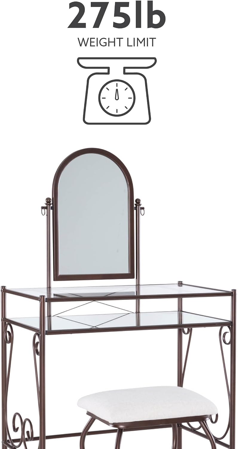 Linon Clarisse Metal Vanity Set (58950MTL-01-KD-U)