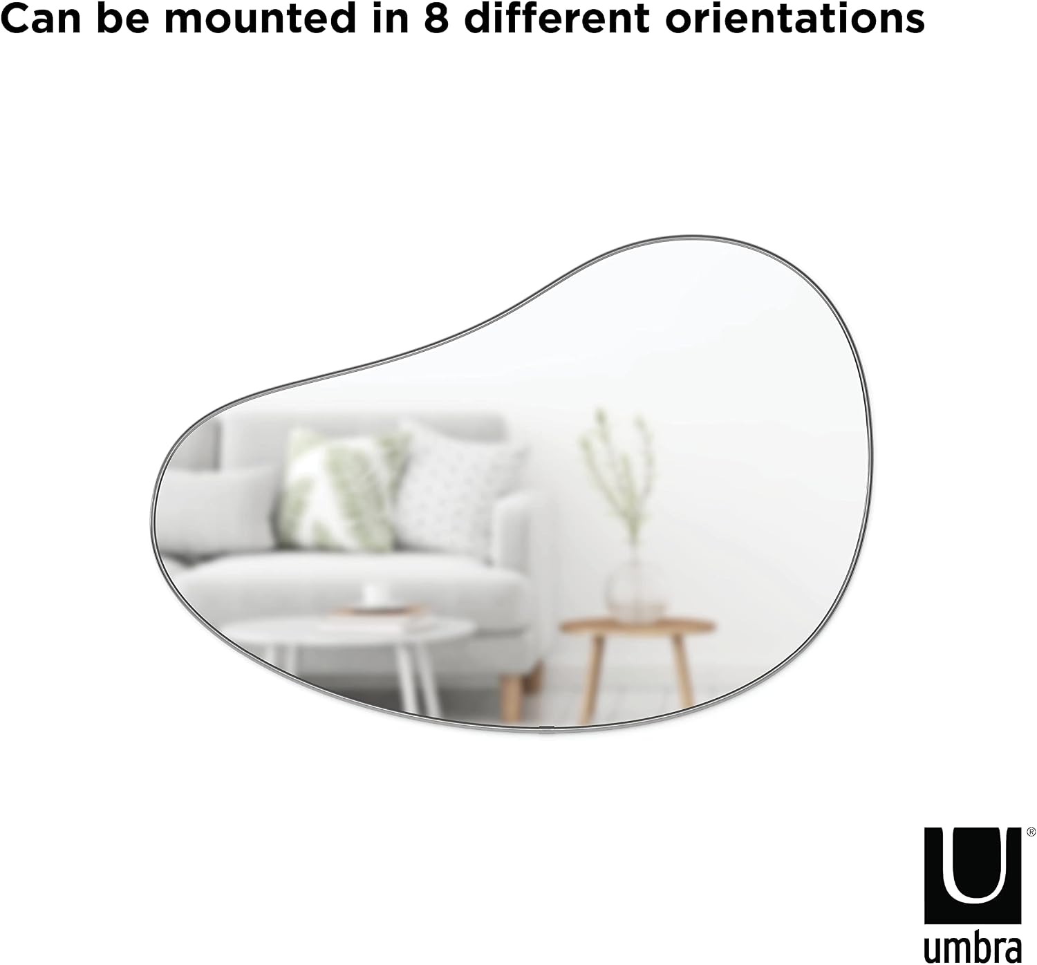 Umbra Pebble Wall Mirror 24x36' Modern Design, Titanium