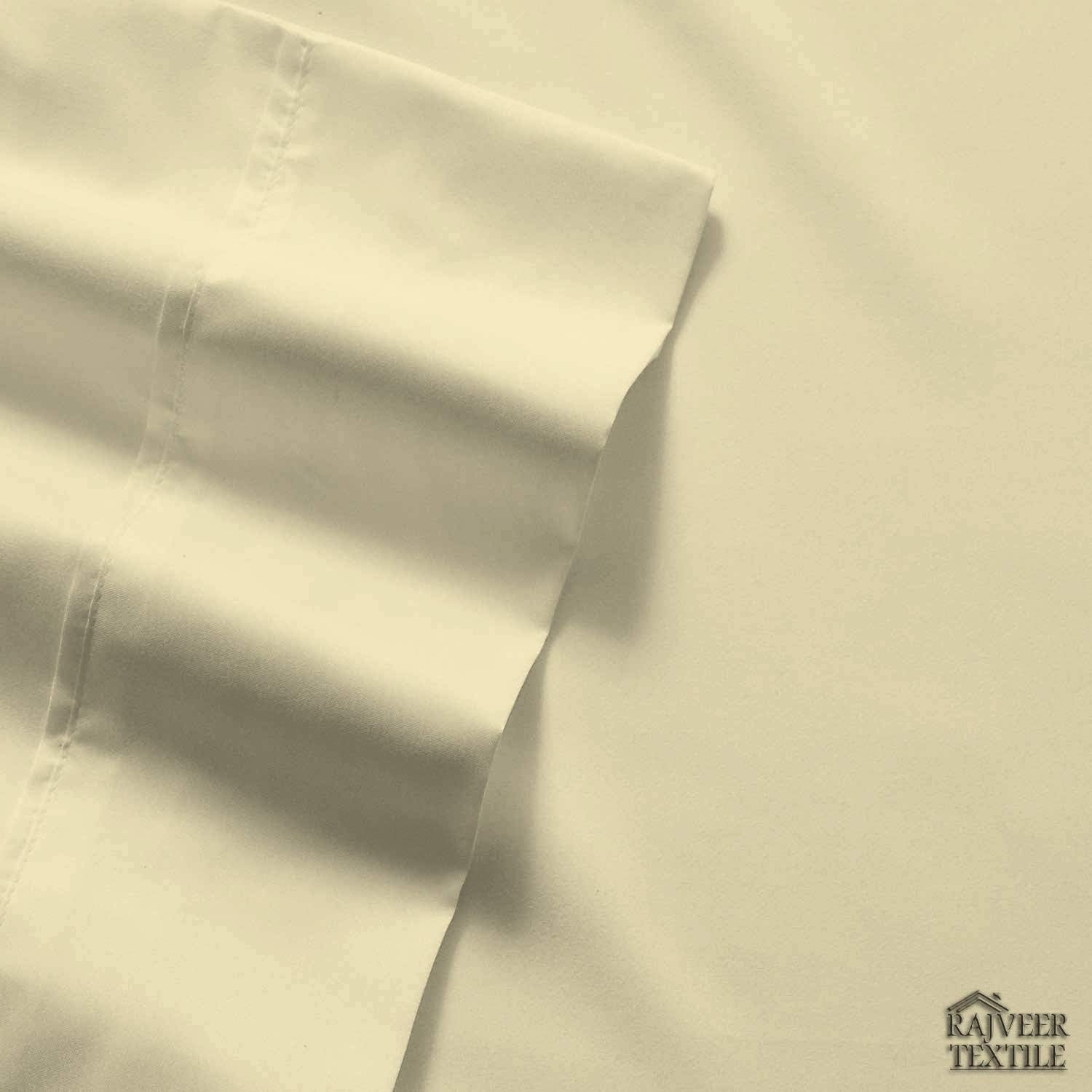 Cotton Home- 5 Pieces Split King Size Ivory Color Sheet Set – Soft Quality Luxury 18 Inch Deep Pocket & Bedding Set with Flat Sheet, Fitted Sheet, 2-Pillow Covers(20' x 30') Inches