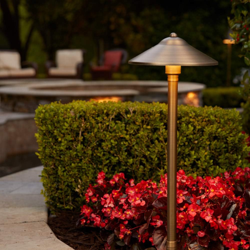 VOLT 12V Brass Bronze LED Landscape Lighting Kit (6 Spotlights, 4 Path Lights) with 150W Low Voltage Transformer for House, Yard, Outdoor Pathway, Walkway, Garden, Driveway or Patio